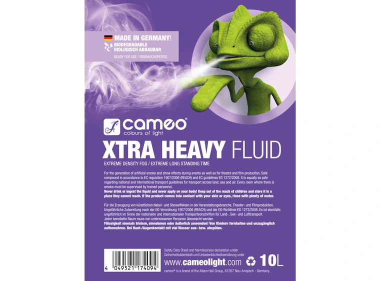 Cameo XTRA HEAVY FLUID 10L - Fog fluid w/ high density, long standing time 